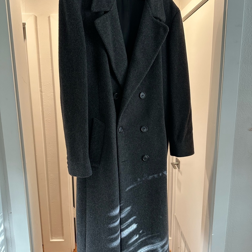 London Fog Men's Charcoal Trench Coat 42R
